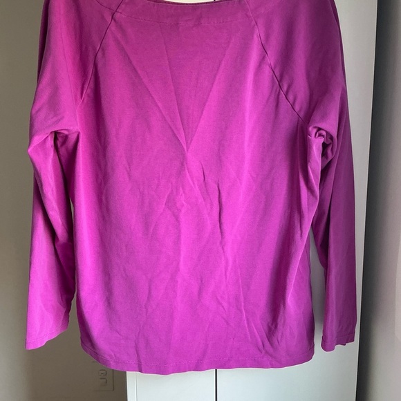 Lauren Ralph Lauren Blouse Women's Size 1X Fuchsia Pink Boat Neck Knit Pullover - Picture 4 of 4